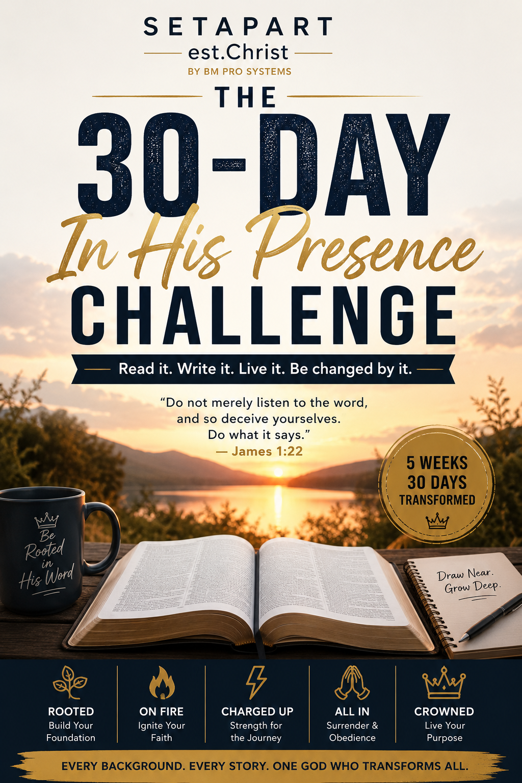 The 30-Day In His Presence Challenge — Christian Bible Study & Spiritual Growth Journal