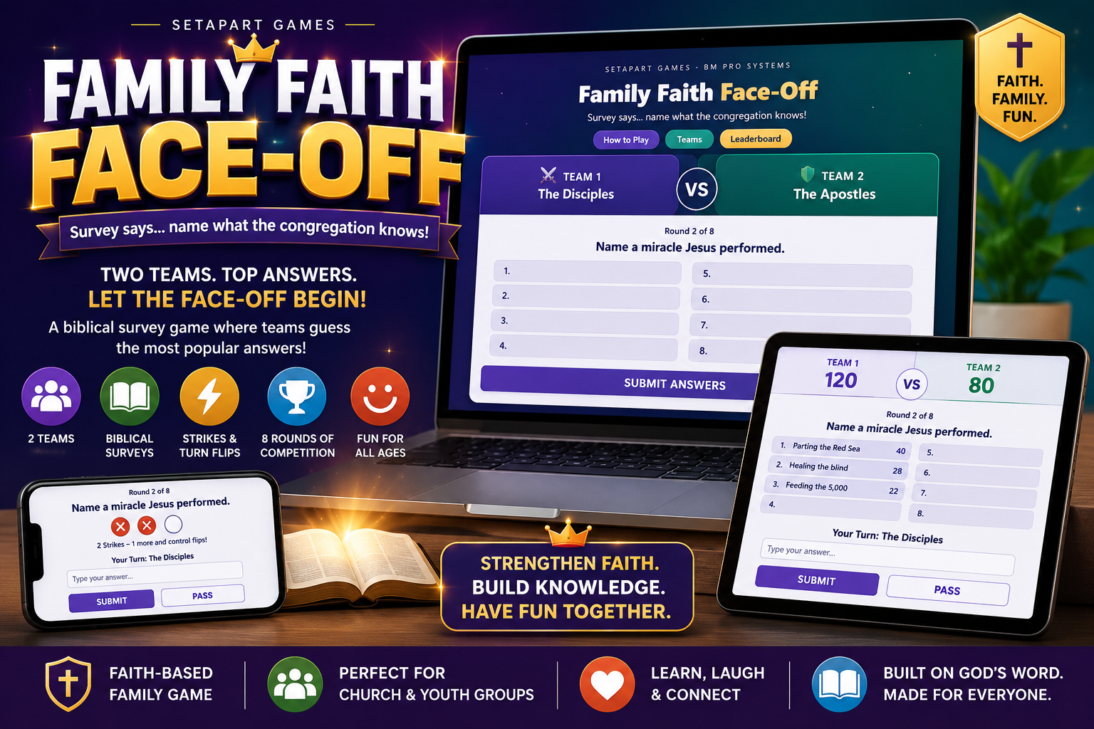 SetApart Family Faith Face Off | Bible Digital Game for Family Church & Game Night