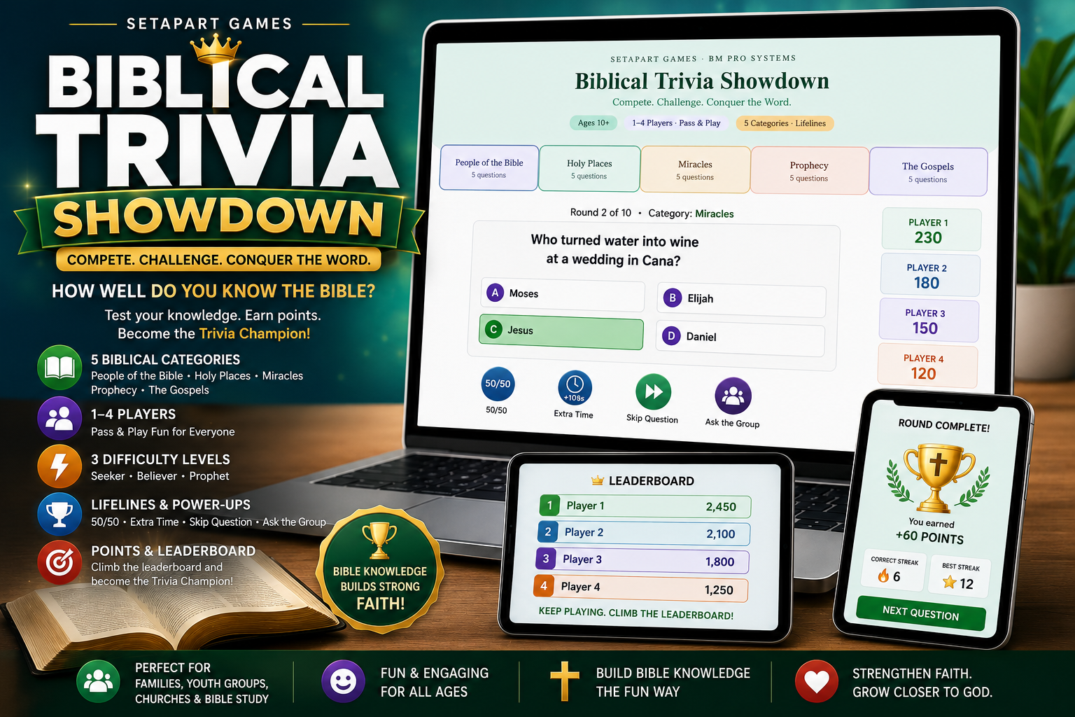 SetApart Biblical Trivia Showdown | Bible Trivia Game for Families & Groups