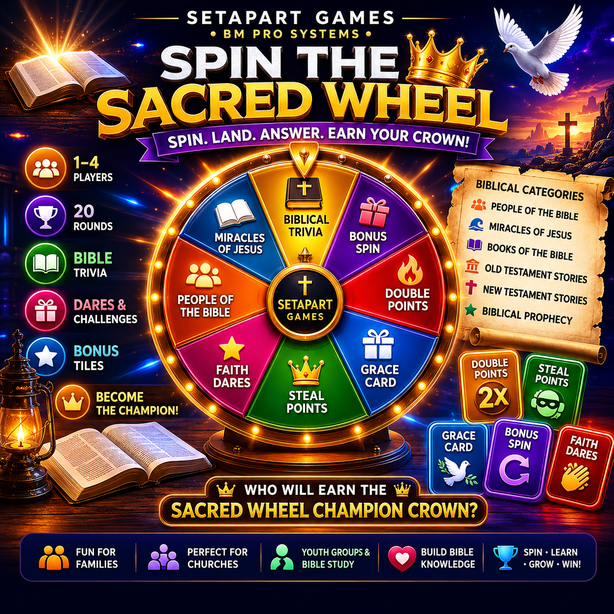 SetApart Spin the Sacred Wheel | Christian Digital Bible Challenge Game
